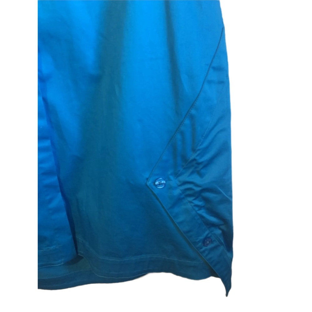 NWT VISION 155 Turquoise Mandarin Collar Button Tunic Top Blouse 12 - Picture 5 of 11